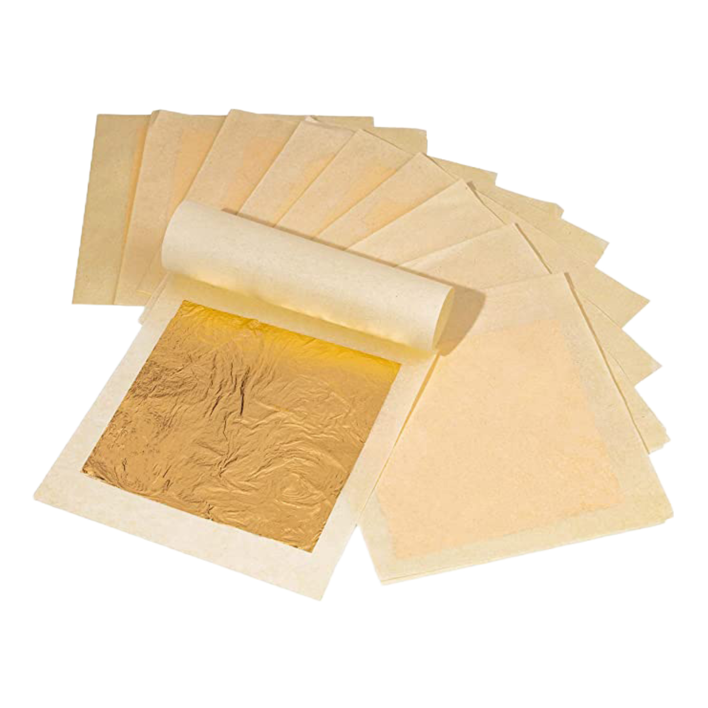 100 feuilles d'or 35 mm X 35 mm comestible alimentaire